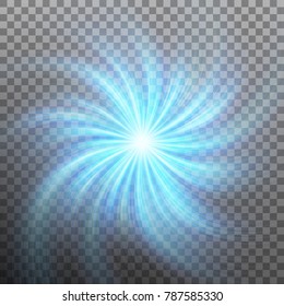 Spiraling blue vortex isolated on transparent background. And also includes EPS 10 vector