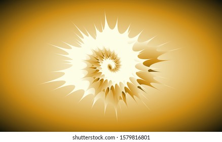 spiraling stellar explosion in gold black shades