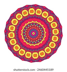 Spiraling through the Dynamic Energy of a Multicolored Mandala