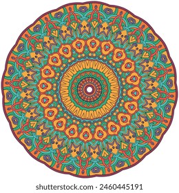 Spiraling through the Dynamic Energy of a Multicolored Mandala