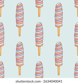 spirall lolipop stick ice cream seamless pattern for fabric textile kids wraping papper
