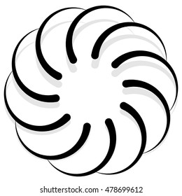 Spirally design element, abstract geometric motif, symbol, logo (monochrome version)