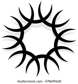Spirally design element, abstract geometric motif, symbol, logo (monochrome version)