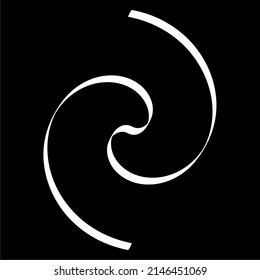 Spiralförmig. Wirl, wirl, whirl und wirl Vektordesign-Element. Billow, gekrümmte Linien