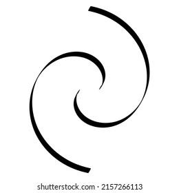 Spirally shape. Swirl, twirl, whirl and twirl vector design element. Billowy, curved lines