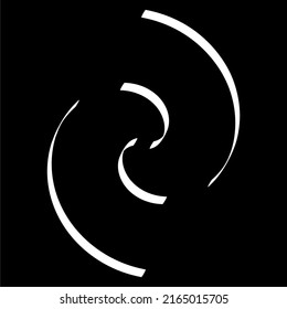 Spirally shape. Swirl, twirl, whirl and twirl vector design element. Billowy, curved lines