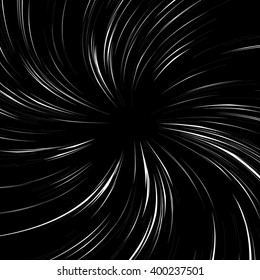 Spirally, twist, swirl background. Abstract spiral, vortex effect. Monochrome abstract backdrop