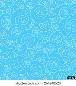 spirals in blue background 
