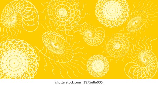 Spirals. Futuristic background. Background of geometric shapes. Texture of the twisted spirals. Vector graphics