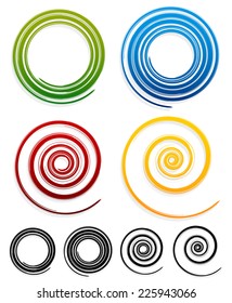 Spirals with grungy strokes, grunge effect