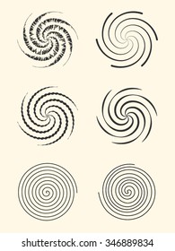 Spirals Pattern Set. Vector Illustration