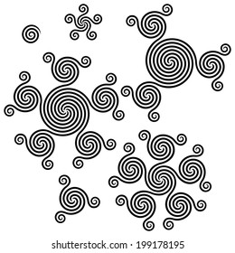 Spirals Symbol Set. Fractal Recursion. Vector Illustration
