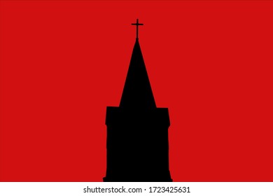 Similar Images, Stock Photos & Vectors of Silhouette of a church ...