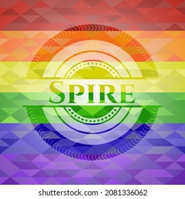 Spire lgbt colors emblem. Vector Illustration. Mosaic. 