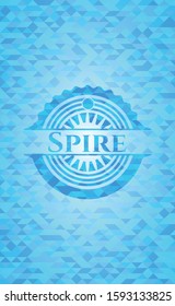 Spire light blue emblem with mosaic background