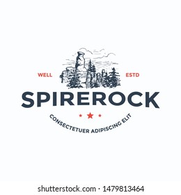 Spire rock outdoor adventure logo template design