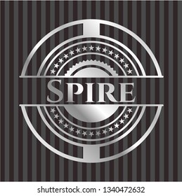 Spire silver shiny badge