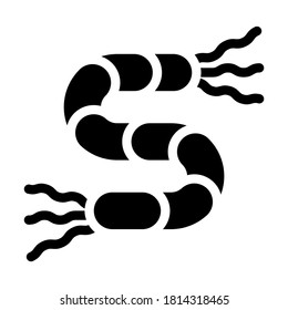 Spirilla-Bakterien-Glyphe-Ikone-Vektorgrafik. Spirilla-Bakterien-Schild. isoliertes Kontursymbol