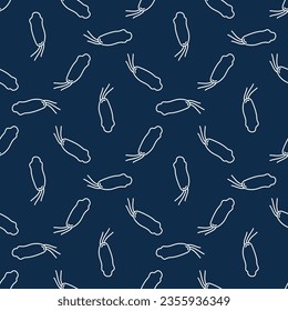 Spirillum Bacteria vector concept minimal thin line seamless pattern