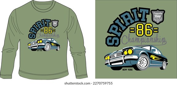 spirit 86 championship car Graphic design vector