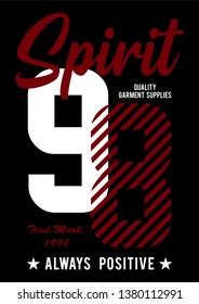 Spirit 98 vector graphic print t-shirts active wear