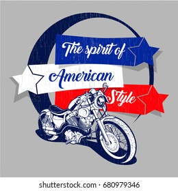 The Spirit Of American Style Vector T-shirt Graphic Design