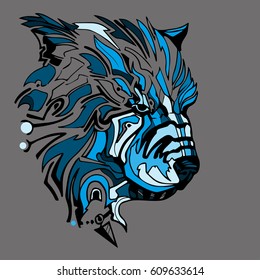 Spirit beast , bear , abstract animal . colorful