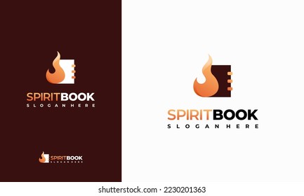 Diseños del logotipo del libro de espíritu, diseños del logotipo del libro de motivación, símbolo de la educación