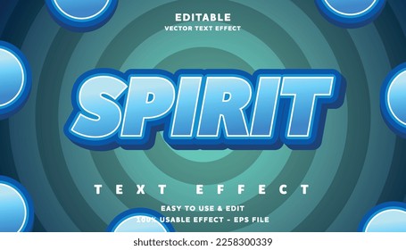 spirit editable text effect with modern and simple style, usable for logo or campaign title