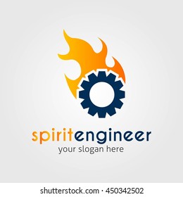 Spirit Engineer Logo Design Template. Vector Illustration.