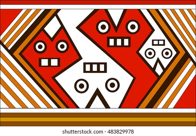 Spirit. Ethnic pattern of American Indians: Aztecs, Mayans, Incas. Vector illustration.