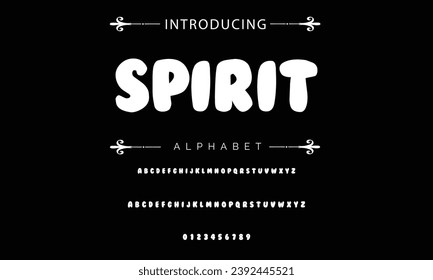 Spirit font modern bouncy typeset, lively friendly alphabet. Playful cheerful letters in Los Muertos Mexican style for menus, labels, signage, ads, crafts and comic book. Vector typographic design