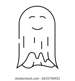 spirit ghost line icon vector. spirit ghost sign. isolated contour symbol black illustration