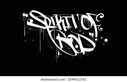 SPIRIT OF GOD diseño de estilo de etiqueta de graffiti