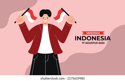 Spirit Indonesian Independence Day 17 August Stock Vector (Royalty Free ...