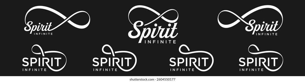 spirit Infinity logo design, wordmark spirit with Infinity icon combination, vector illustration