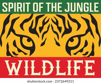 Spirit of the Jungle. Wildlife. Tiger Eyes Design. Vector Illustration.