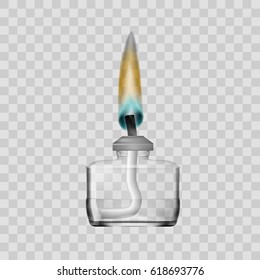 Spirit Lamp Burner For Chemical Lab On Transparent Background. EPS10 Vector