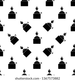 Spirit Lamp Icon Seamless Pattern, Laboratory Burner, Alcohol Lamp Vector Art Illustration