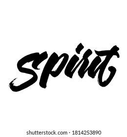 Spirit Lettering Brush Calligraphy Typography Design Stock Vector ...