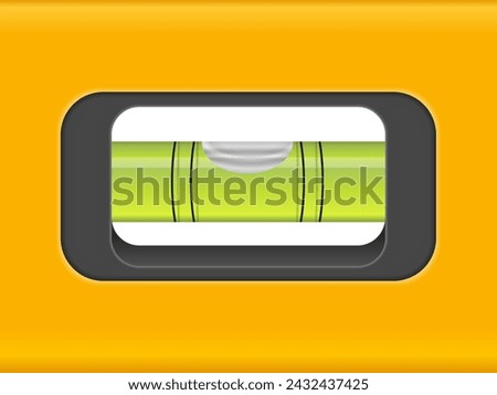 Spirit level bubble close-up. Vector illustration.