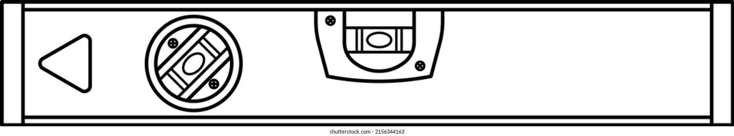 A spirit level, bubble level, or a level isolated vector on white background. This level tool is used to indicate how parallel or perpendicular (plumb) a surface is relative to the earth.