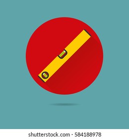 spirit level flat design long shadow vector icon