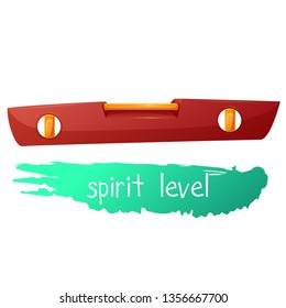 Spirit level icon in cartoon style. Tools for repair.