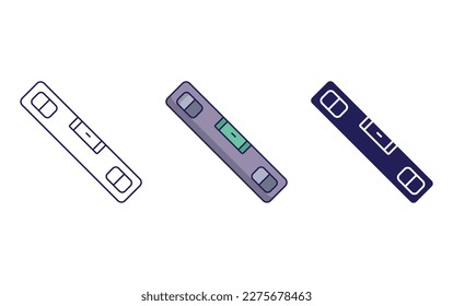 Spirit level line and solid illustration icon