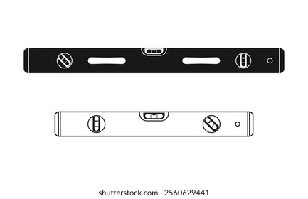 Spirit level measuring tool vector illustration for measuring balance or horizontal lines on house surfaces