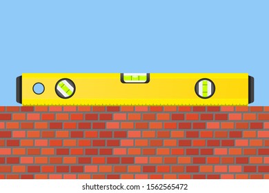 Spirit Level on a Wall Illustration Vector