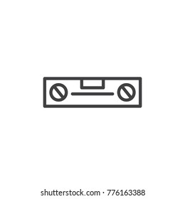 Spirit level tool line icon, outline vector sign, linear style pictogram isolated on white. Symbol, logo illustration. Editable stroke