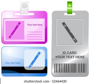 Spirit level. Vector id cards.
