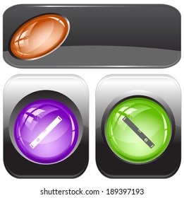 Spirit level. Vector internet buttons.